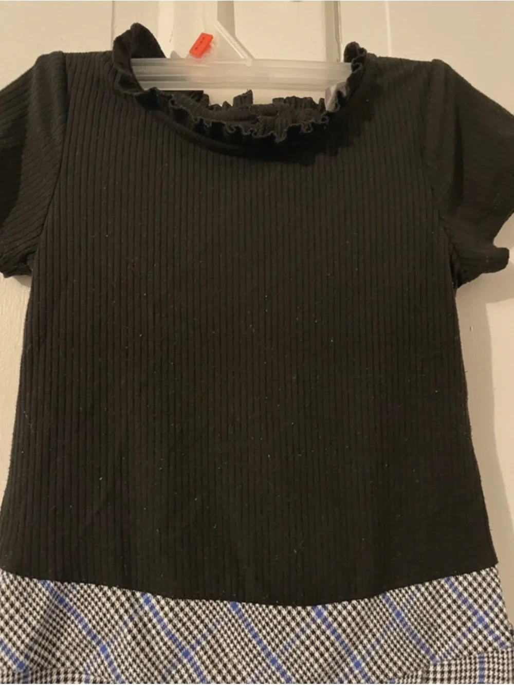 wonder nation Purple Moto Jacket with Black-and-White Plaid Skirt Size 4/5 Years